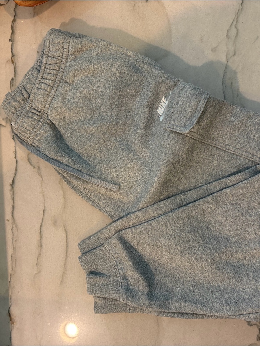 Nike Gray Fleece Joggers with Logo
